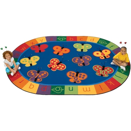 Carpets For Kids Carpets For Kids 3503 123 ABC Butterfly Fun 3.10 ft. x 5.5 ft. Oval Rug 3503